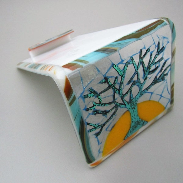 Sunset Tree Fused Glass Memo Board