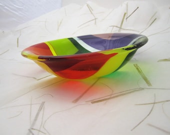 Blast of Color Fused Glass Bowl