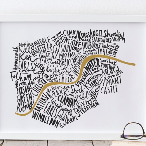 A4 London Print London Map London Poster London Art Etsy