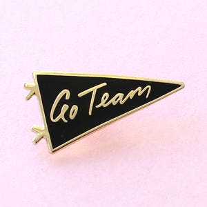 Go Team Enamel Pin - Flag Pin - Gold Enamel Pin - Enamel Lapel Pin - Fun Enamel Pin - Enamel pins - for her - Fashion enamel pin - ENP28