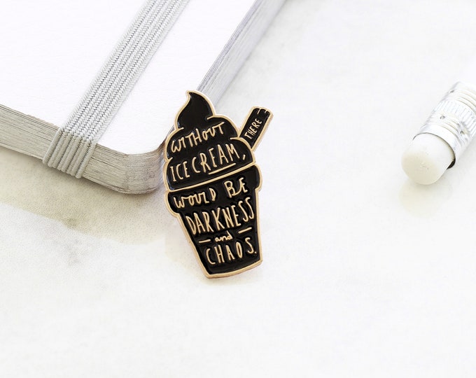 ENP03 gift for her Gold Enamel Pin food enamel pin Enamel Lapel Pin Without Ice Cream hard enamel pin Ice Cream Enamel Pin