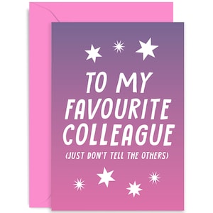 My Favourite Colleague Card - Leaving Card  - New Job Card - Colleague Card - You&#39;re Leaving Card Birthday - Good Luck Card - Well Done