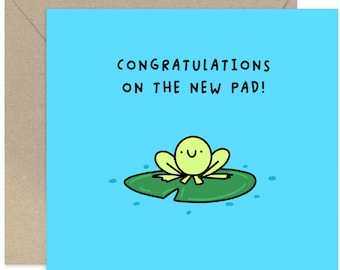 Congratulations On The New Pad Card - Cute Housewarming Greeting Card - Card For Friends and Family - Housewarming Card - New Home