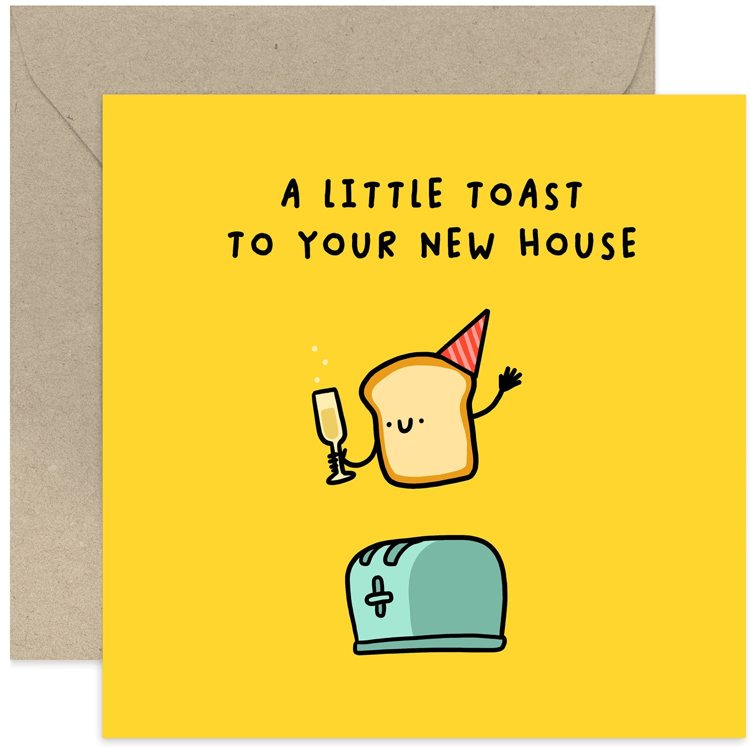A Little Toast To Your New Home Card - Fun New Home Card - Cute Housewarming Greeting Card - Card For Friends and Family - Housewarming Card
