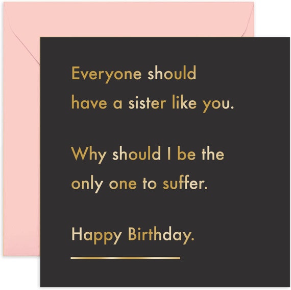 Carte D'anniversaire De Blague De Soeur - Carte D'anniversaire De Blague - Carte D'anniversaire Drôle - Carte D'anniversaire - Carte Pour Soeur - Carte De Frère - Carte D'anniversaire De Soeur