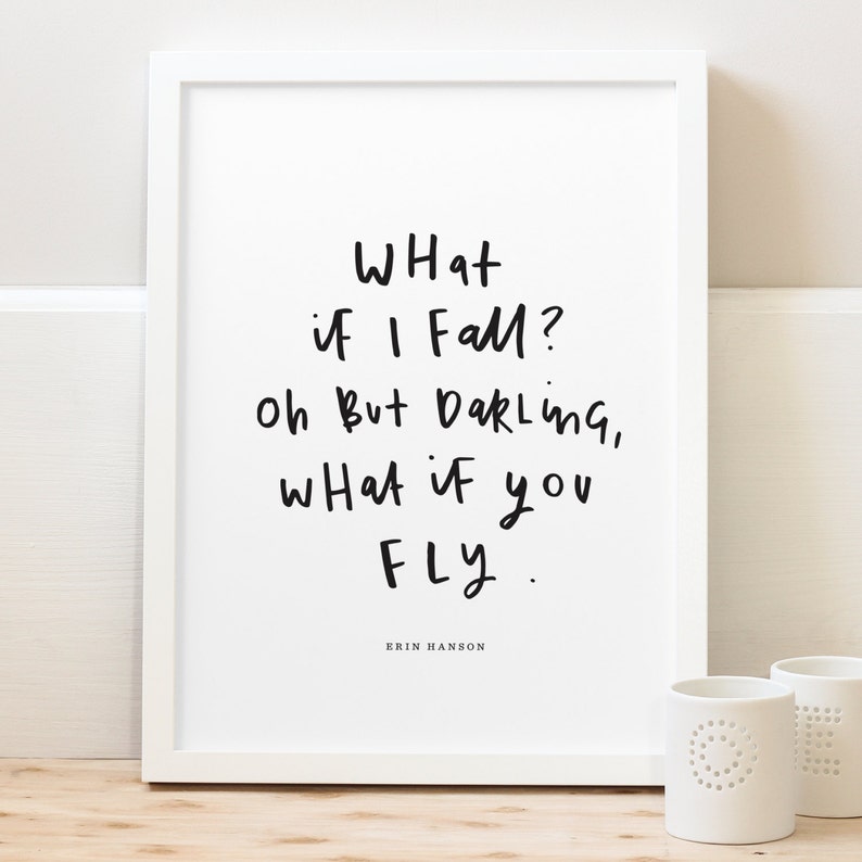 What If I Fall Quote Print Erin Hanson's Quote Etsy