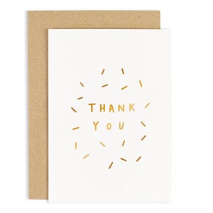 Thank You Confetti Card - Thanks Card - Gold Foil Card - CCS04