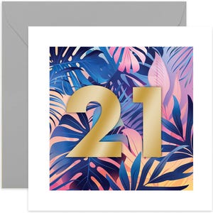 21st Birthday Card - Happy Birthday Card  - 21st Birthday Card - Card For Friends and Family - Plant Lover Card - Twenty One