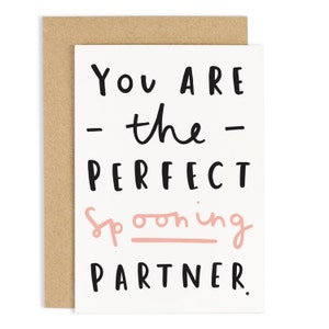 Perfect Spooning Partner Valentine's Card Spooning Card Anniversary Card CC32 image 1