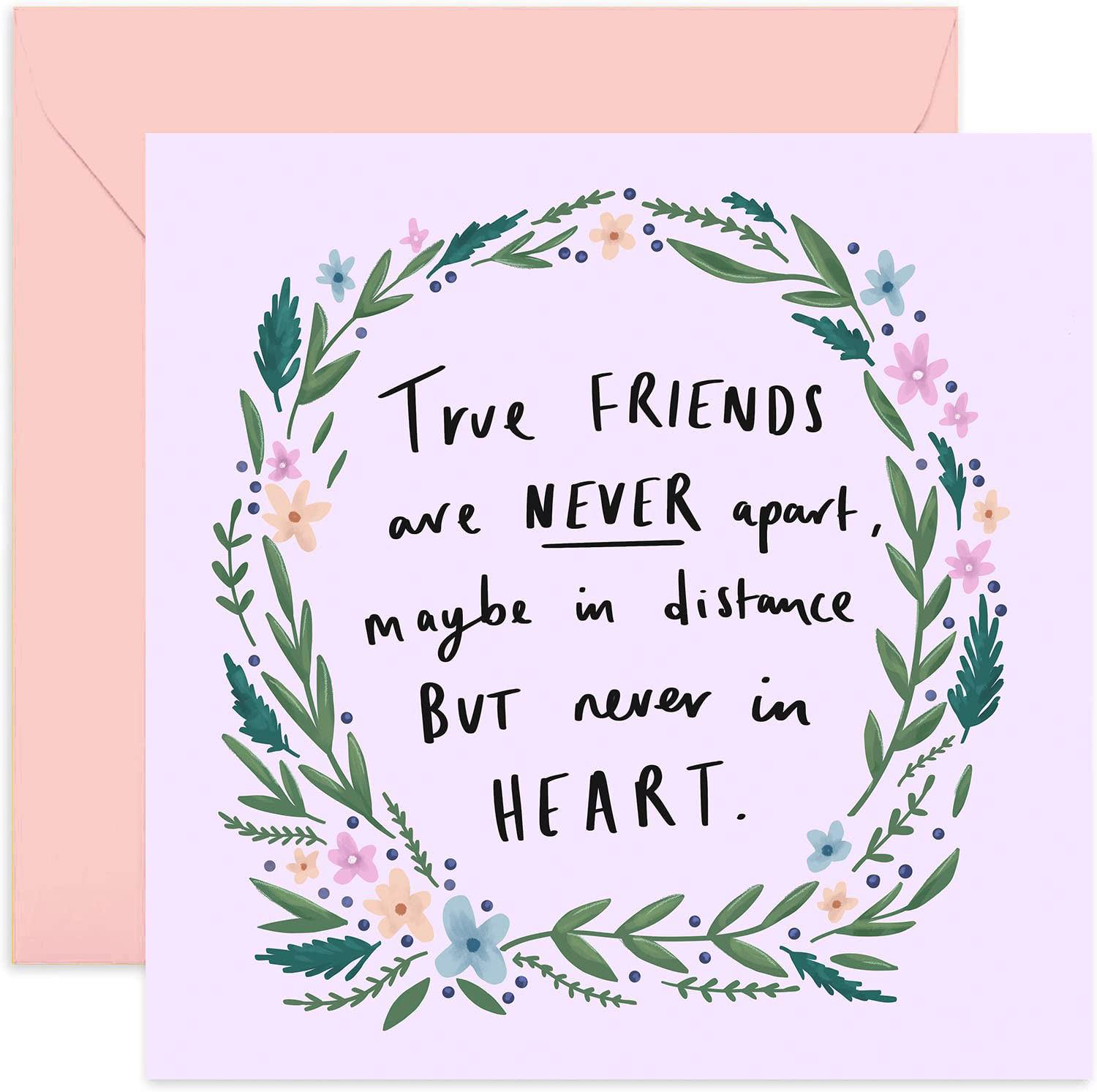 True Friends Are Never Apart - Friendship Card - Love Card - Card