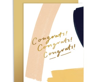 Congratulations Card Foiled Card Pastel Card CCBW07 Congrats Brushwork Card Brushwork Collection