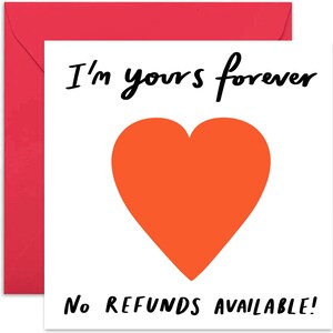 I&#39;m Yours Forever Heart Card - Valentine&#39;s Day Card - Love Card - Anniversary Card - Loving Card - I&#39;m Yours Card - Card for Partner - Cute