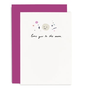 Love You To The Moon & Back Greeting Card - Little Notes Collection - Love Quote Card - Moon and Back Quote - CCLN01