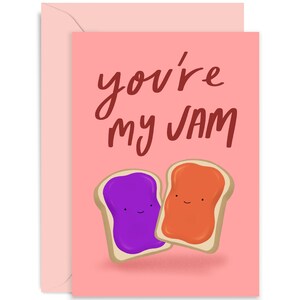 You&#39;re My Jam Love Card - Anniversary Card - Funny Love Card - Valentine&#39;s Day Card - Funny Food Card - Joke Love Card - For Him - For Her