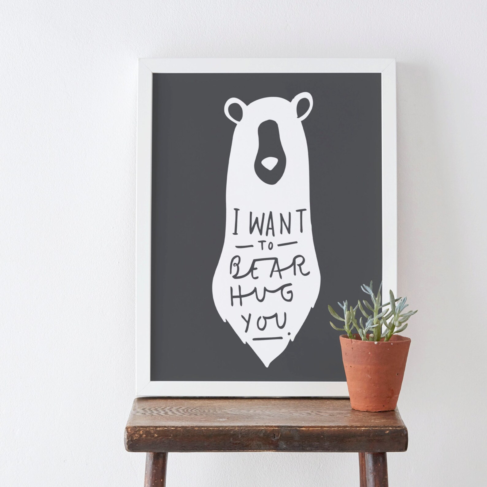 8x10 Bear Hug Print Bear Print Nursery Print Etsy