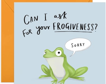 Asking for Frogiveness Sorry Card - Apology Card - Sorry Greeting Card - Sorry - Sympathy Card - I'm Sorry Greeting Card - Apologise