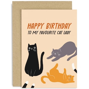 Happy Birthday Cat Lady Card - Cat Birthday Card - Birthday Cat Card - Pet Parent Card - Joke Birthday Card - Birthday Card