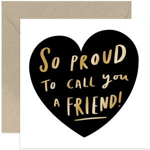 Proud To Call You A Friend Card - I Love You Card - Cute Love Card - Best Friend Card - Friendship Card - Card for Friends - Heart Card