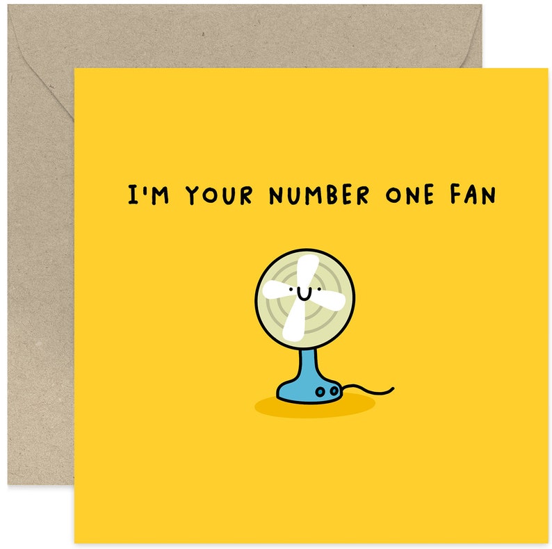 I'm Your Number One Fan Card Card For Family and Friends Anniversary Card Couple Card Love Card Cute Fan Card Friendship Card image 1