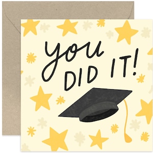 You Did It Graduation Card - Celebration Card - Graduation Card - Well Done Card - Congratulations Card - Achievement Card