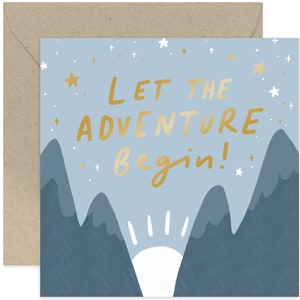 Let The Adventure Begin Card - Good Luck Card - Bon Voyage Greeting Card - Card For Friends and Family - Good Luck Card - Travelling Card