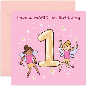 Have A Magic 1st Birthday Card 1st Birthday Card Fairy 1st Birthday Greeting Card 1st Birthday Cute Kids Birthday Card Fairies immagine 1