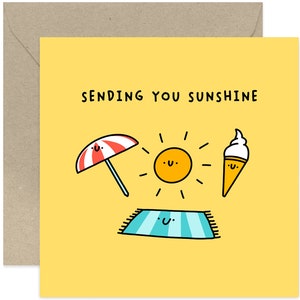Sending You Sunshine Card - Sympathy Card - Supportive Greeting Card - Card For Friends and Family - Kindness Card - Friendship Card
