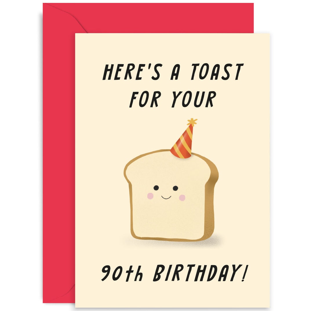 Here's A Toast for You 90th Birthday Card Birthday Card for Her