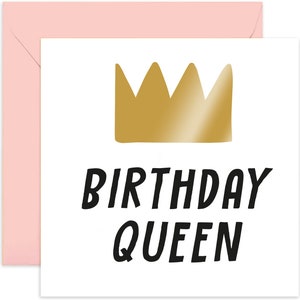 Birthday Queen Crown Card - Birthday Card - Birthday Card for Her - Birthday Card - Card For Friends - Cute Birthday Card