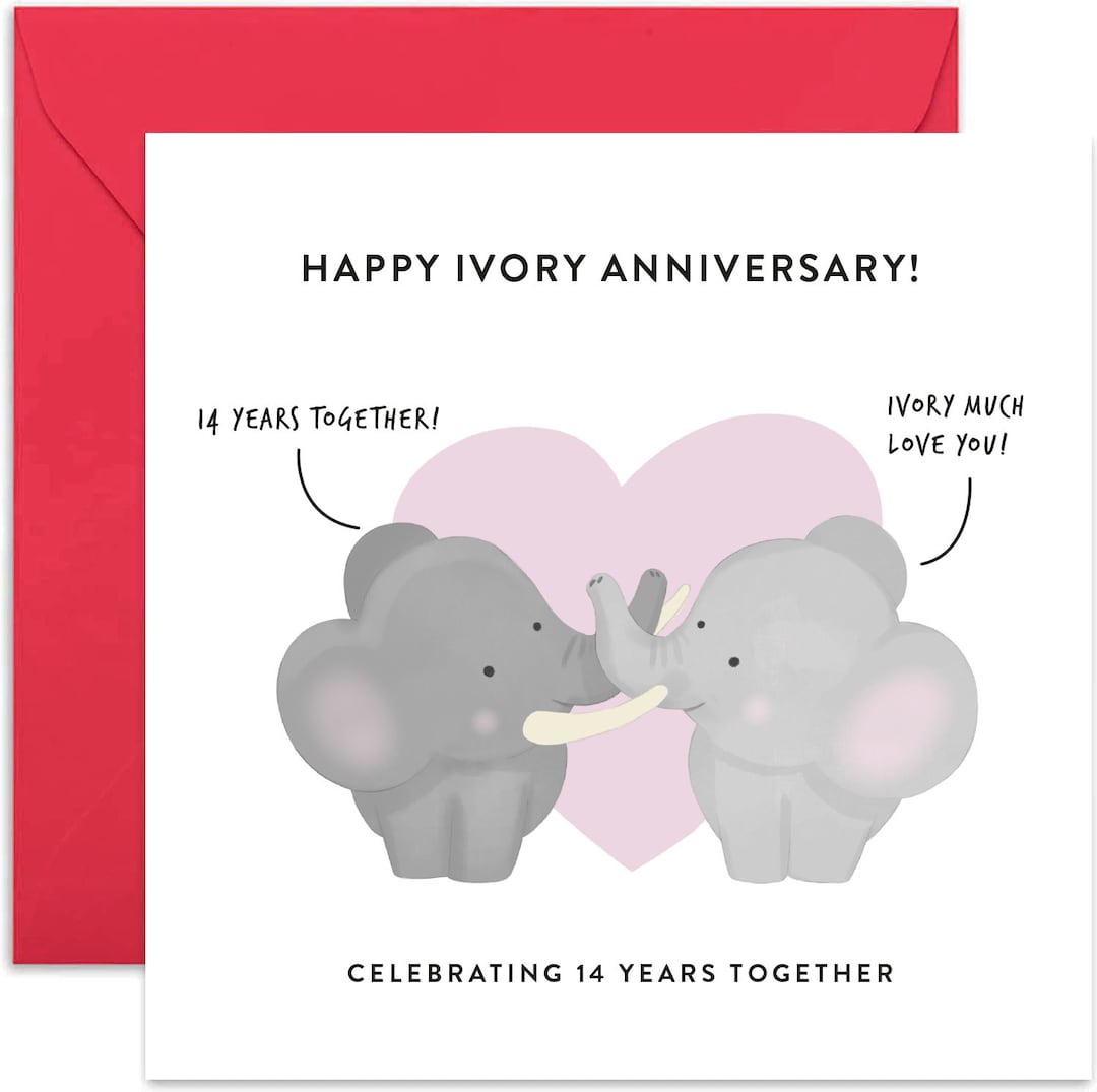 14th Wedding Anniversary Card Wedding Anniversary Card Couple Card Anniversary Card Card for