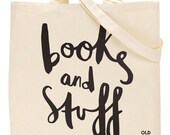 Books and Stuff tote bag - shoulder bag - shopping bag - TB02