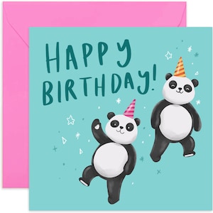 Happy Birthday Panda Card - Birthday Card - Panda Birthday Card - Cute Birthday Card - Occasion Card - Birthday Card - Party Card