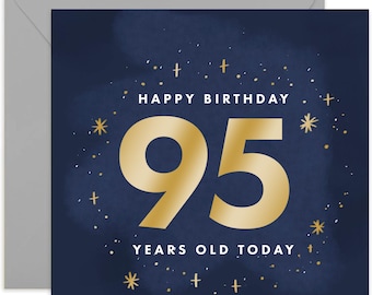 95e anniversaire étoiles carte - joyeux 95e anniversaire carte - 95e anniversaire carte - carte de célébration - carte drôle - carte d'anniversaire