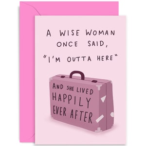 I&#39;m Outta Here Pink Suitcase Card - Leaving Card  - New Job Card - Travelling Card - You&#39;re Leaving Card - Good Luck Card - Well Done