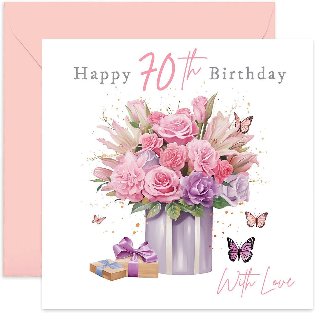 Special 70th Birthday Card for Female Friend - Floral Bouquet Gift to ...