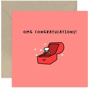Omg Congratulations Engagement Card Fun Engagement Card Engagement Greeting Card Card For Friends and Family Congratulations Card image 1