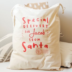 Santa Sack - Personalised Santa Gift Sack - Personalised Heirloom Santa Sack - Christmas Sack