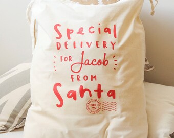 Santa Sack - Personalised Santa Gift Sack - Personalised Heirloom Santa Sack - Christmas Sack