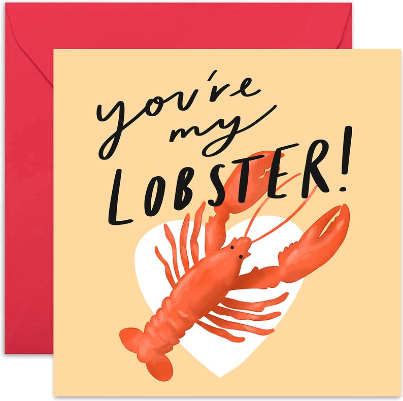 You're My Lobster Card Valentine's Day Card Love Card Anniversary Card Loving Card Love You Card Card for Partner image 1