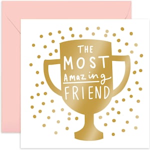 Amazing Friend Gold Card - Fun Friendship Card for Him and Her - Cute Friendship Greeting Card - Encouragement Card - Friendship Card