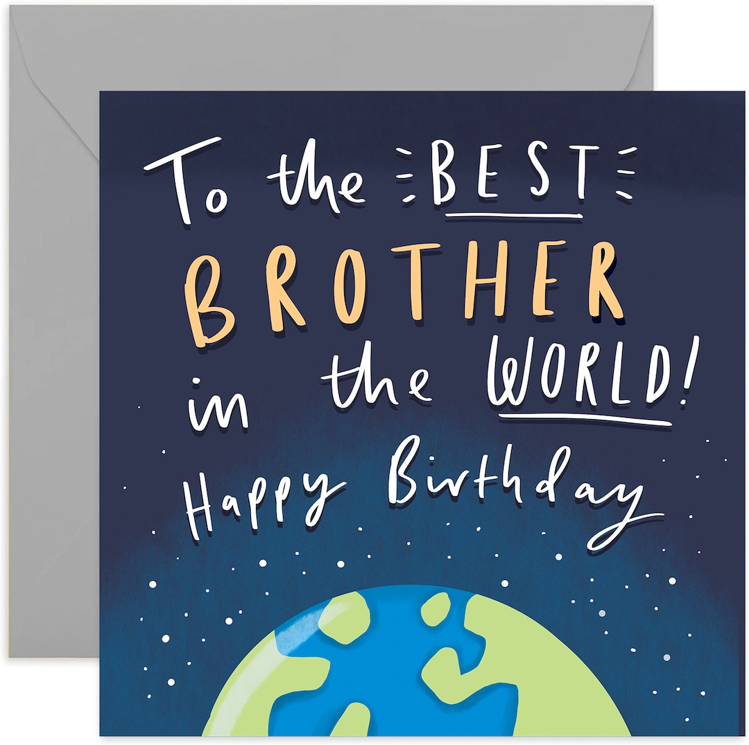 Best Brother in the World Birthday Card Fun Birthday Card for Him Cute Happy Birthday Greeting