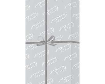 SALE: Joyeux Noel Gift Wrap - Hand lettered Recycled Christmas Wrapping Paper - Christmas Gift Wrap - D/C