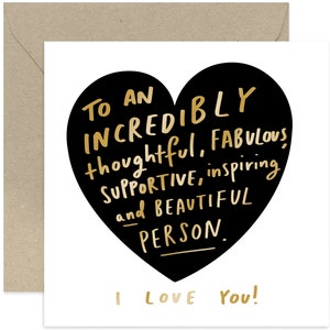 To A Beautiful Person Card - I Love You Card - Cute Love Card - Anniversary Card - Friendship Card - Card for Friends and Family - Love You