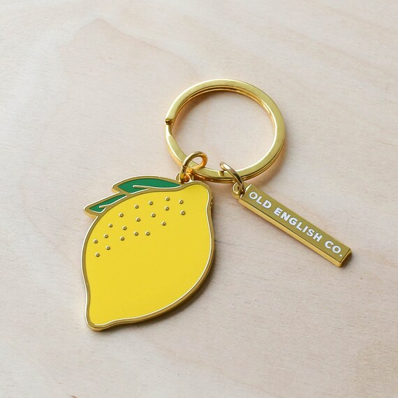 Lemon Keyring Fruit Keyring Gold Keyring House Keyring Etsy UK