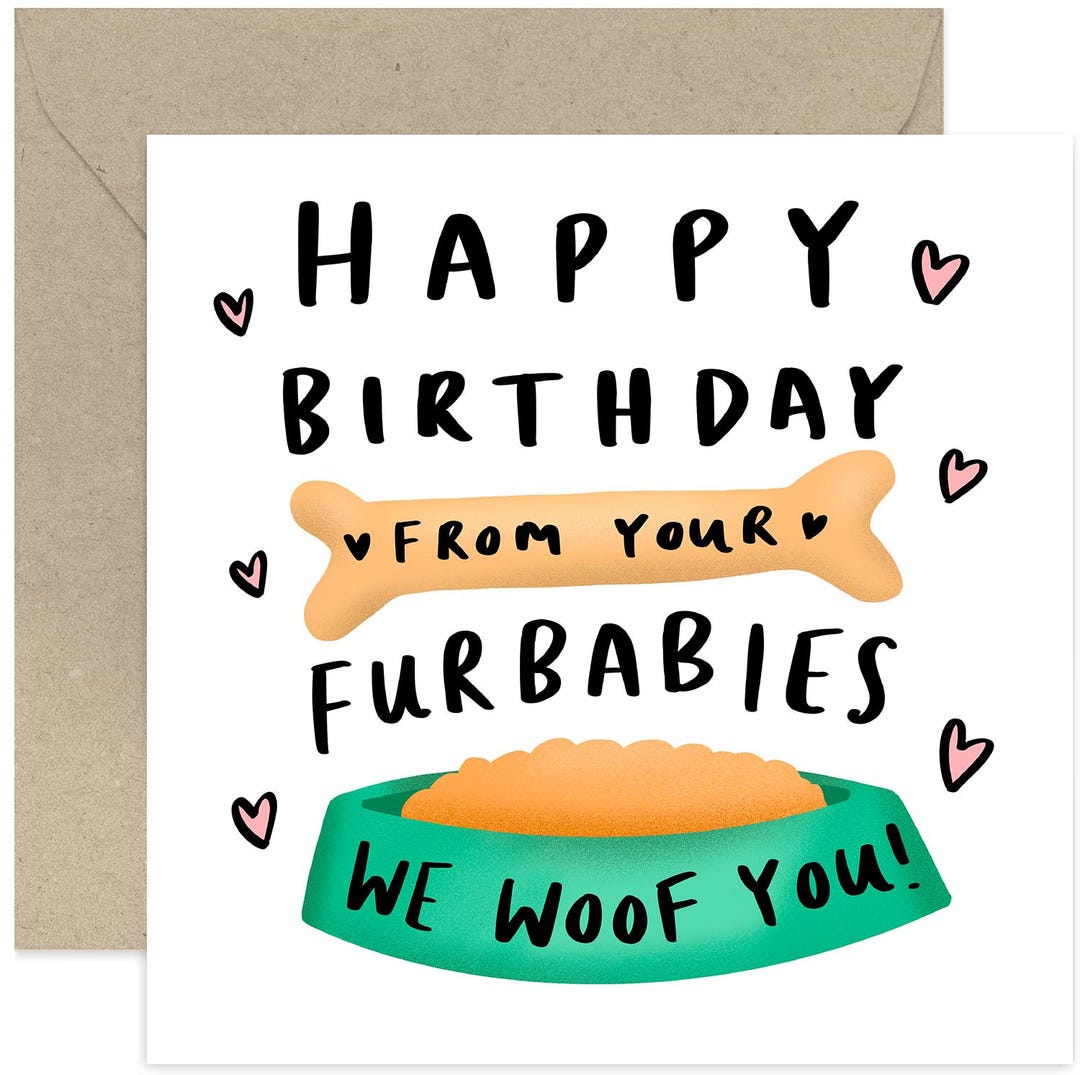 Happy Birthday From Your Fur Babies Card - Birthday Card - Pet Birthday ...