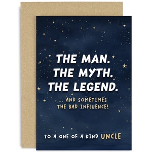 The Man The Myth The Legend Uncle Card - Uncle Card - Card for Him - Male Card - For Him - For Uncle - Uncle Birthday Card - Legend Card