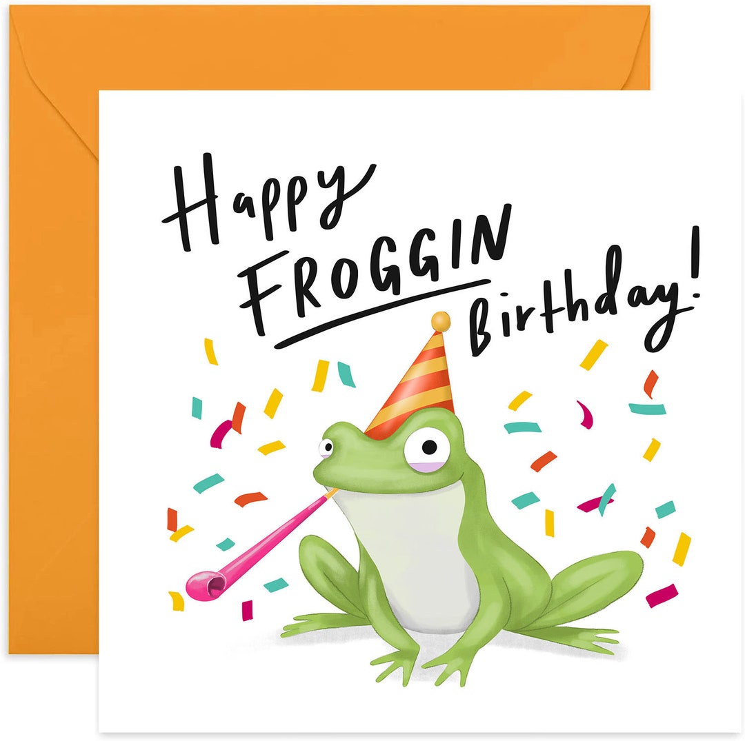 Happy Froggin Birthday Card Birthday Card Frog Birthday Card Funny