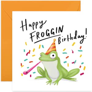 Happy Froggin Birthday Card - Birthday Card - Frog Birthday Card - Funny Birthday Card - Card For Birthday - Birthday Card - Funny Card