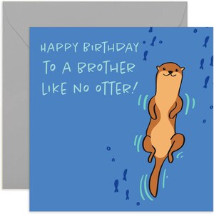 Happy Birthday Brother Like No Otter - Fun Birthday Card for Him - Cute Happy Birthday Greeting Card For Brother - Brother Birthday Card