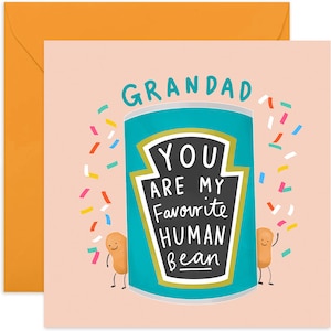 Happy Birthday Grandad My Favourite Bean Card - Cute Birthday Card - Funny Grandad Birthday Card - Happy Birthday Card - Grandad Card